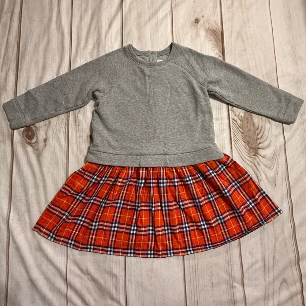 Burberry Children Francine Long Sleeve Sweatshirt Plaid Dress 8Y Girls